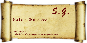 Sulcz Gusztáv névjegykártya